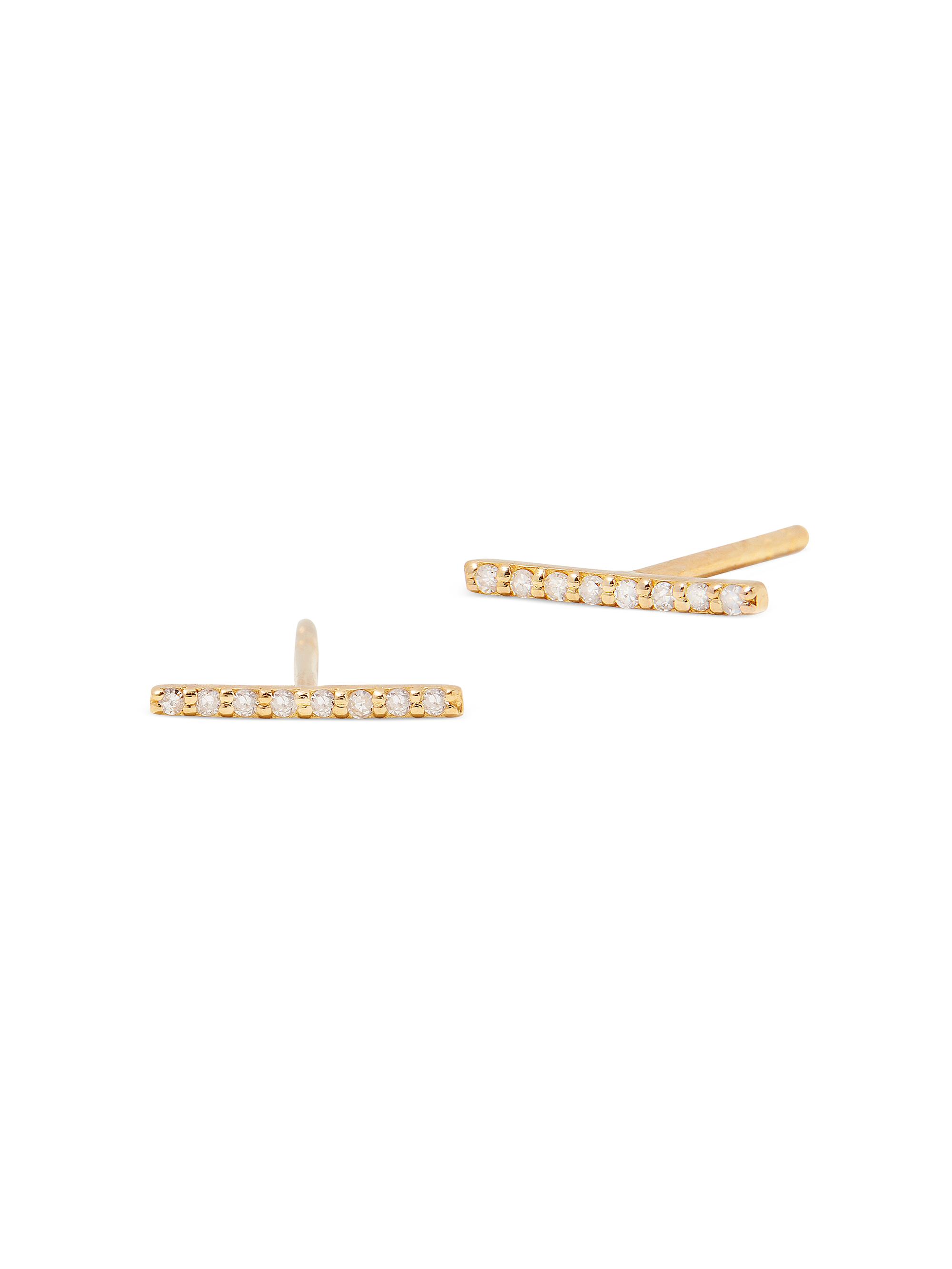brook & york Women's Vera 14K-Yellow-Gold Vermeil & 0.06 TCW Diamond Bar Stud Earrings - Yellow Gold