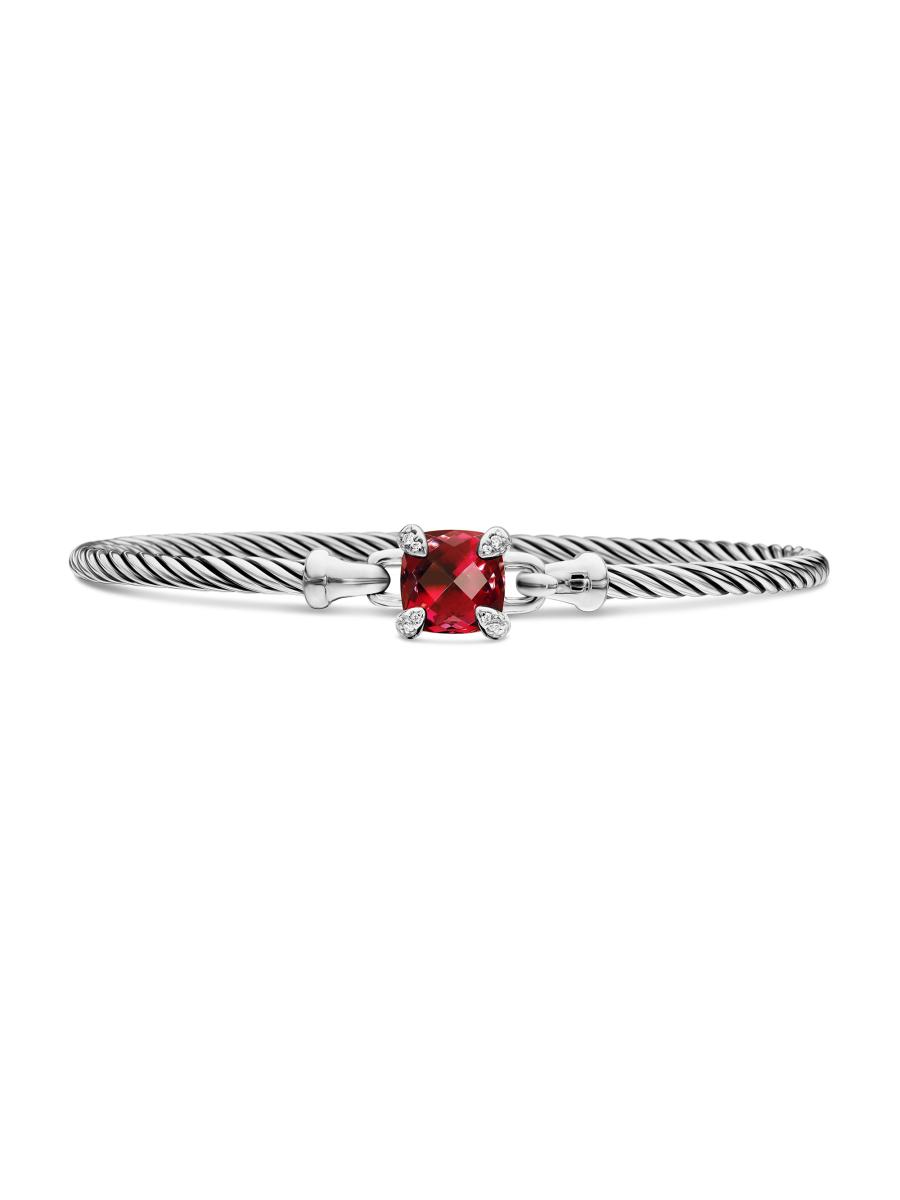 David Yurman Women's Chatelaine Bracelet In Sterling Silver In Rhodolite Garnet