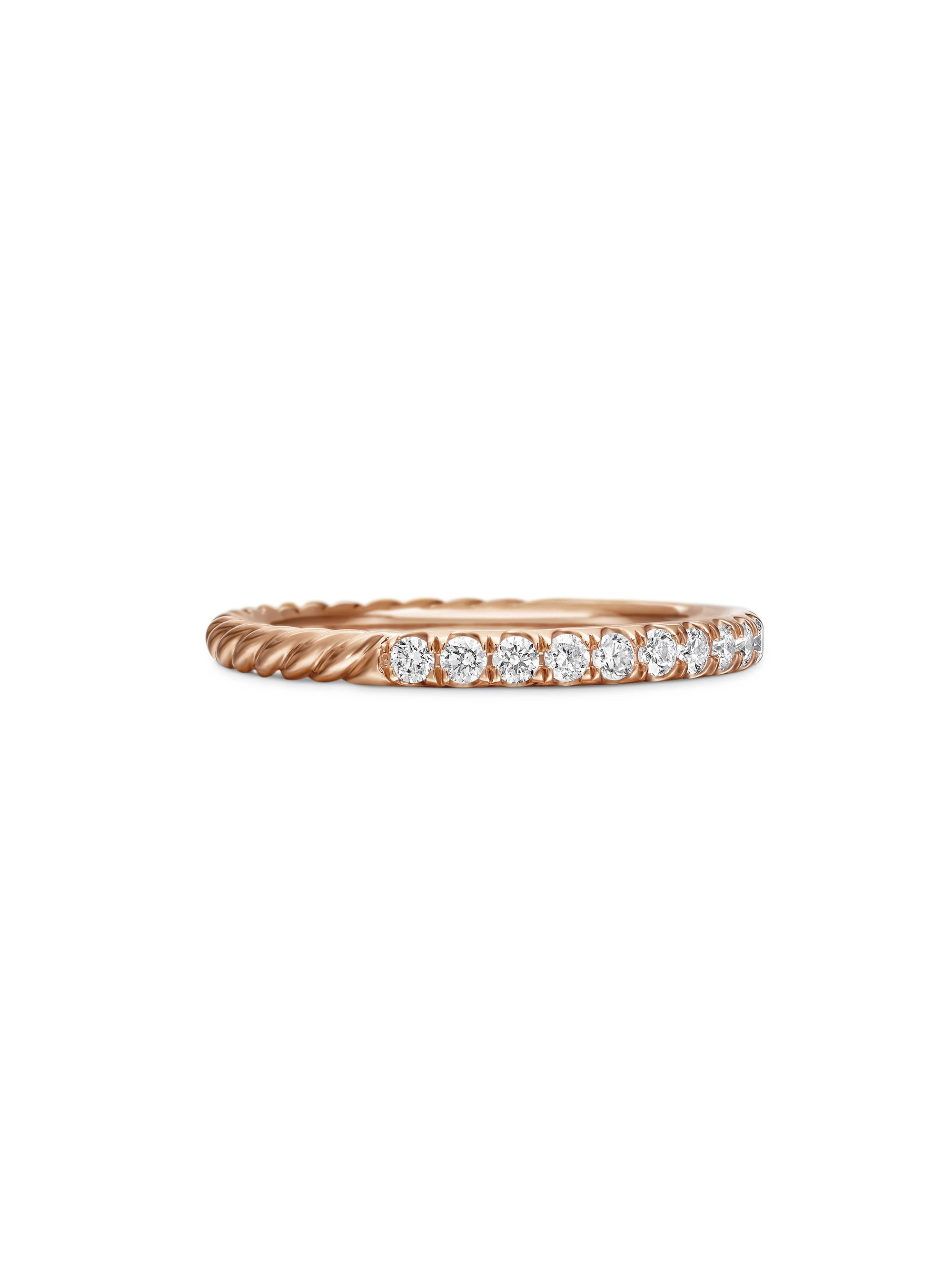 David Yurman Women's Cable Collectibles Stack Ring in 18K Rose Gold - Rose Gold