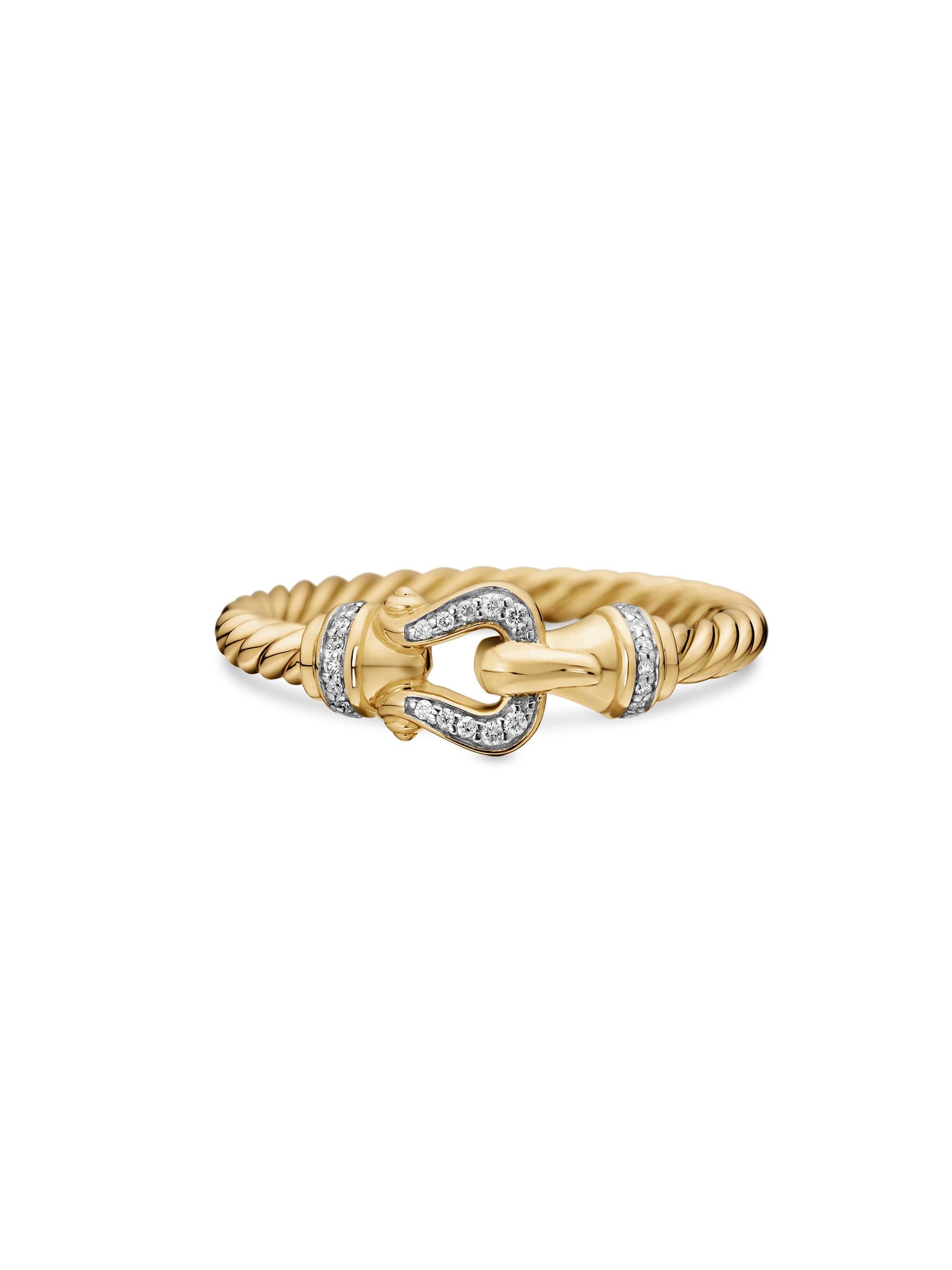 David Yurman Women's Cable Collectibles 18K Yellow Gold & Diamond Ring - Yellow Gold