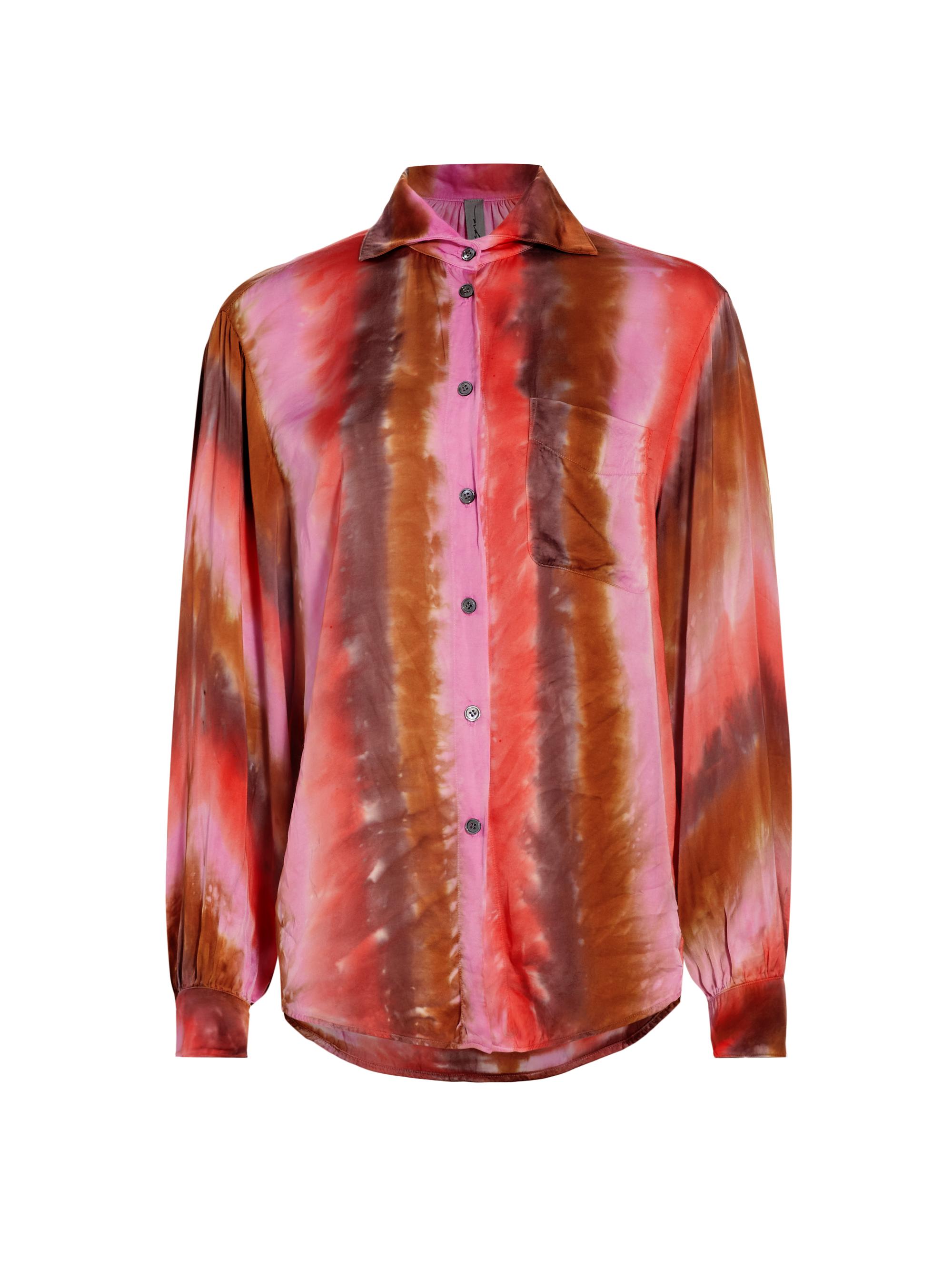 Raquel Allegra Women's Elle Stripe Button-Front Shirt - Pink Red Stripes