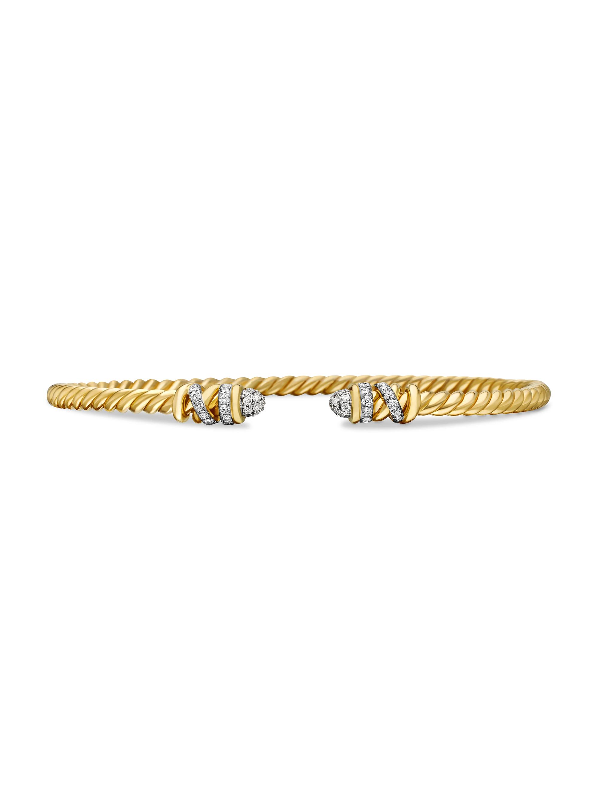 David Yurman Women's Helena End Station Bracelet in 18K Yellow Gold with Diamonds - Gold