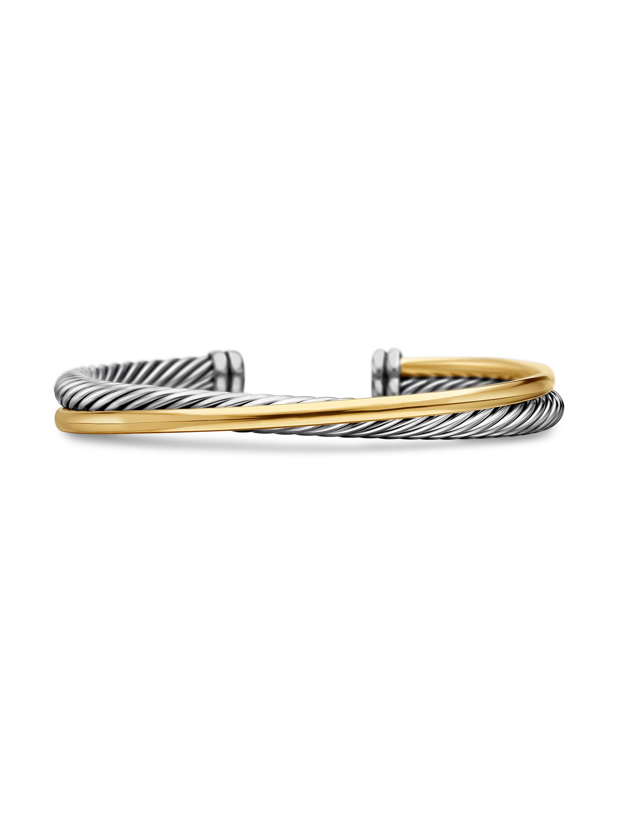 David Yurman Women's Crossover Two Row Cuff Bracelet in Sterling Silver - Silver