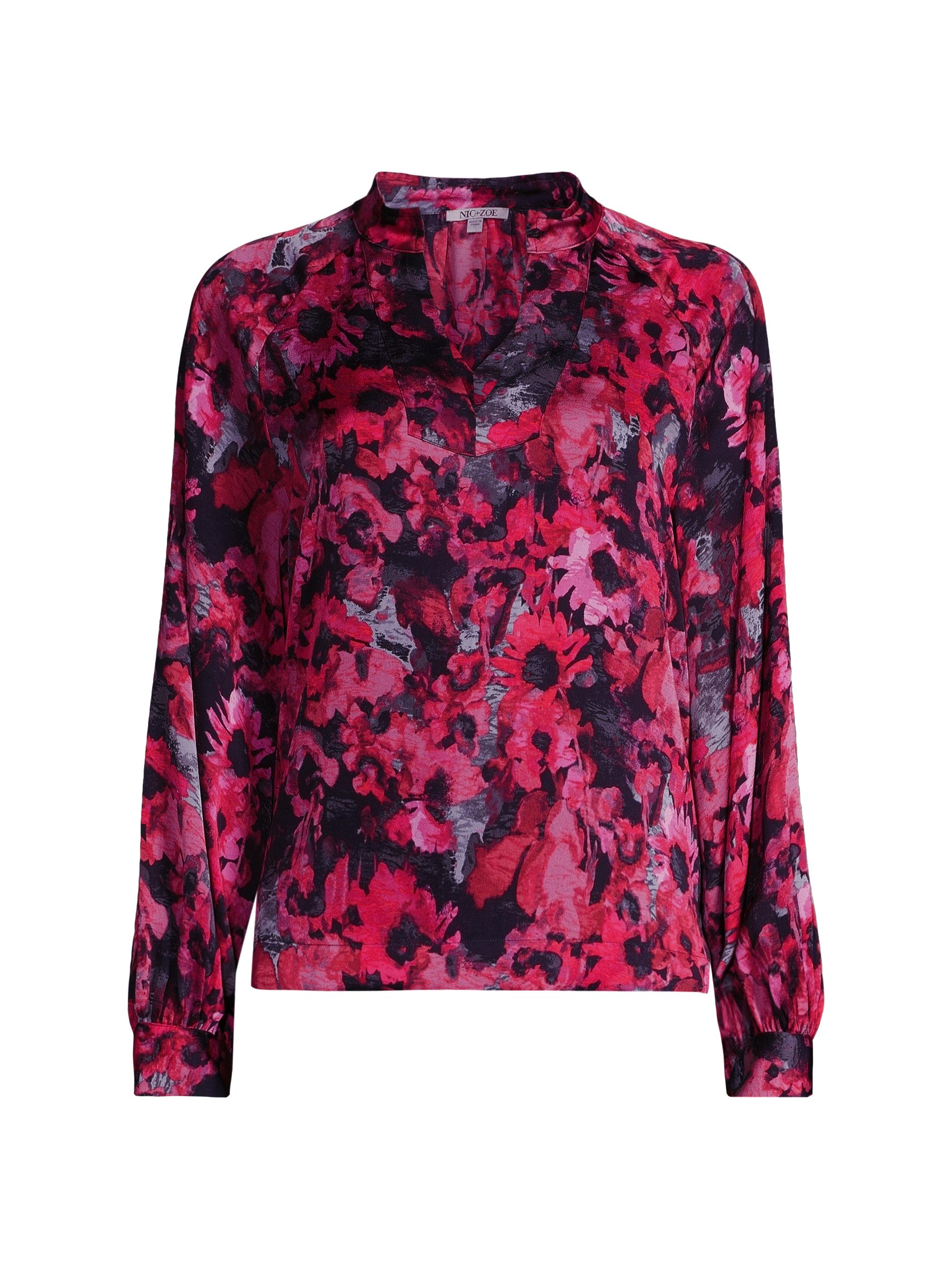 NIC+ZOE Women's Glowing Garden Floral Top - Pink Multi