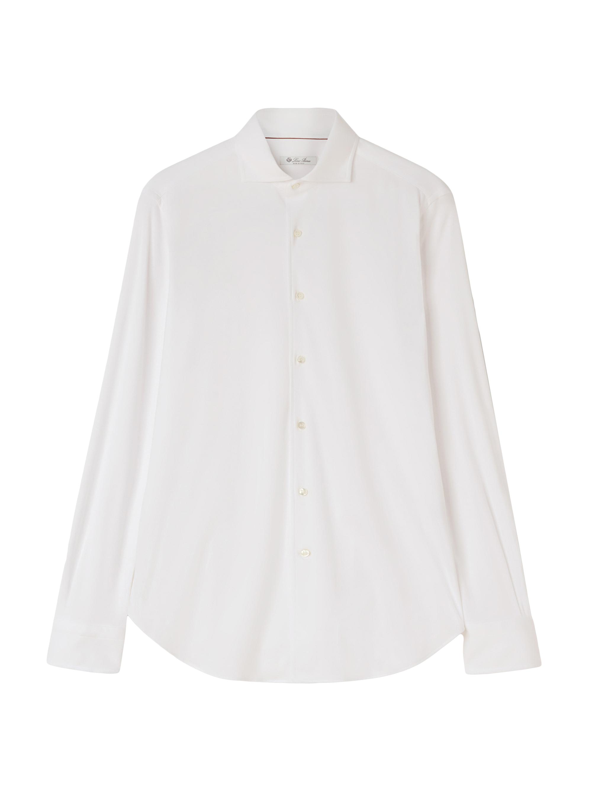 Loro Piana Men's Solid Cotton Button-Front Shirt - White