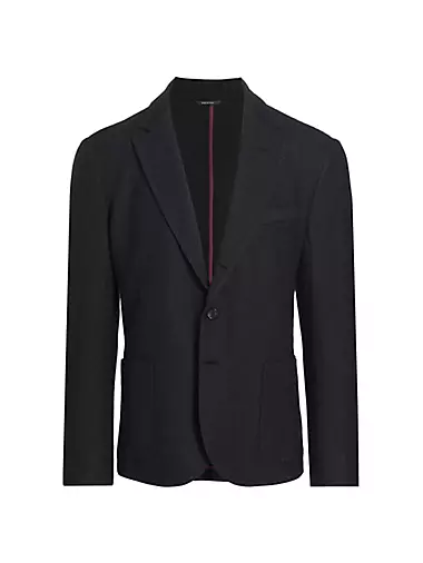 LORO PIANA Double-Breasted Rain System Linen Suit Jacket for Men