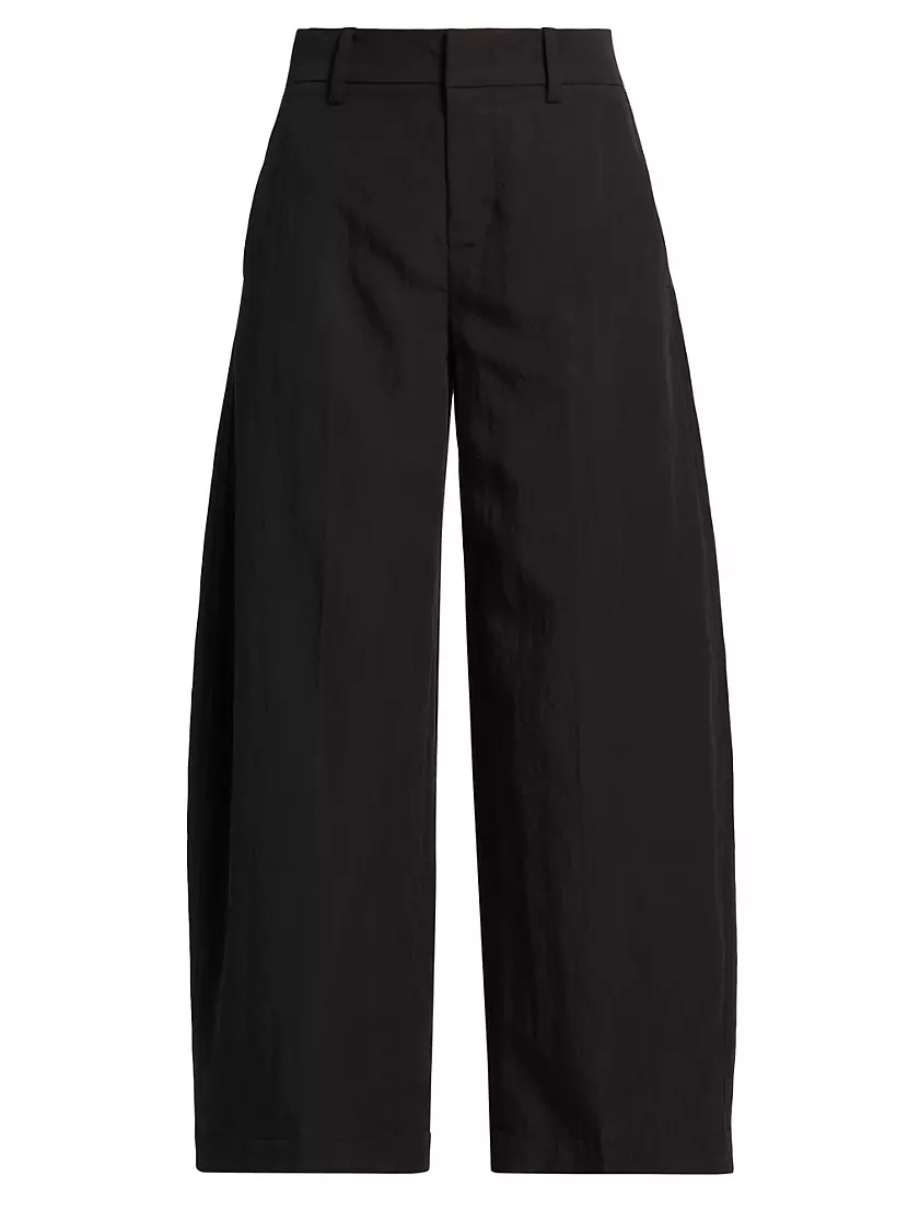 Shop Vince High-Rise Wide-Leg Crop Pants | Saks Fifth Avenue
