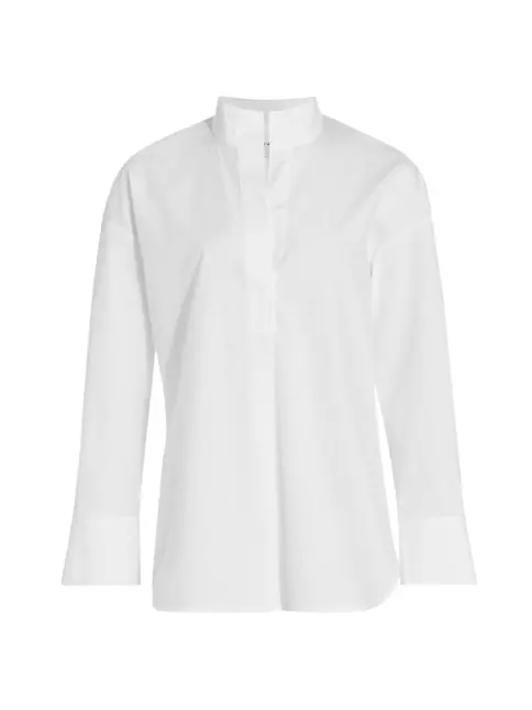Shop Vince Long-Sleeve Cotton Avenue Fifth Shirt | Pullover Saks