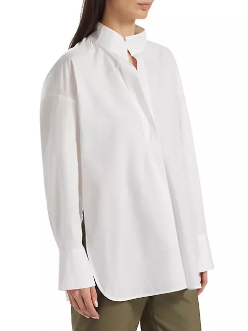 Shop Vince Long-Sleeve Cotton Saks Avenue Fifth Pullover | Shirt