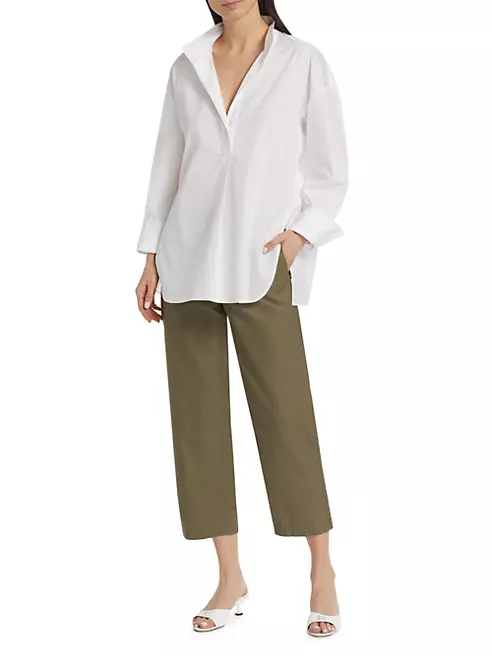 Shop Vince Cotton Shirt Long-Sleeve | Pullover Saks Fifth Avenue