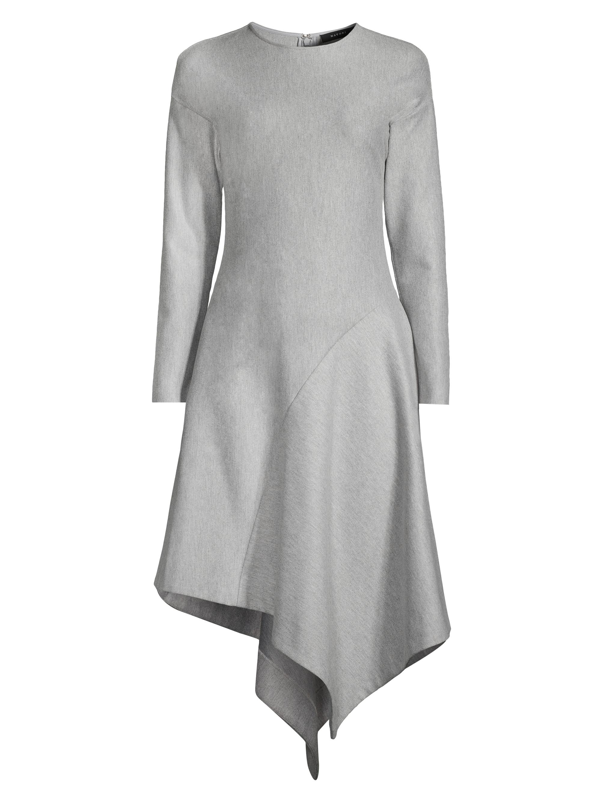 Natori Women's Asymmetric Long-Sleeve Midi-Dress - Grey