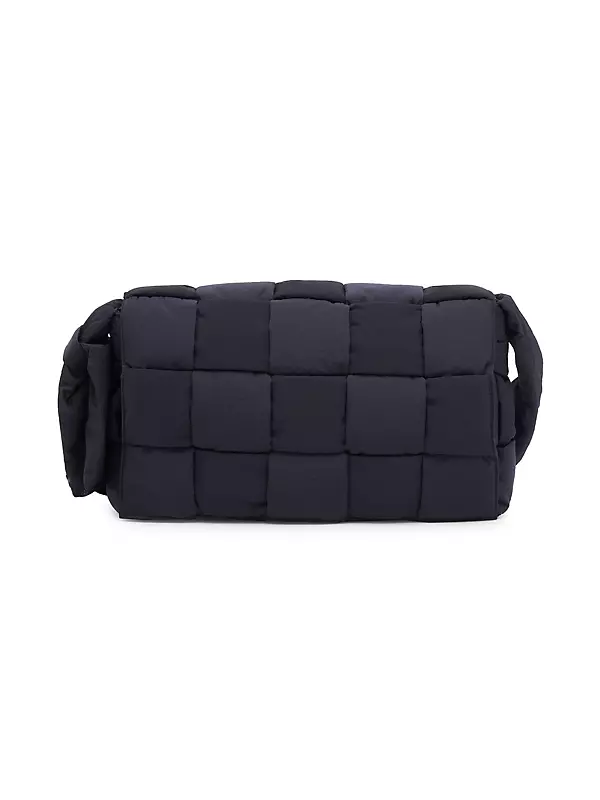 Candy Padded Tech Cassette Shoulder Bag in Black - Bottega Veneta