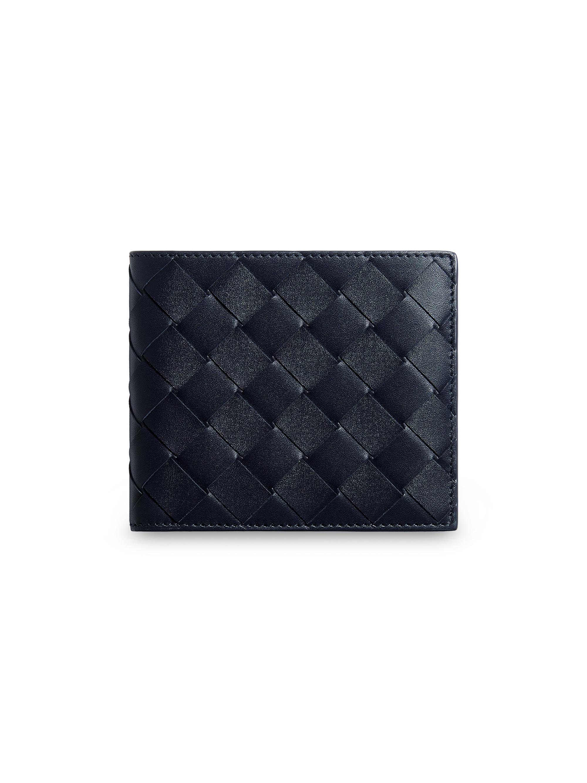 Bottega Veneta Men's Leather Bifold Wallet - Midnight Basalt