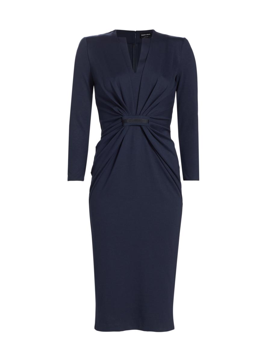 ワンピース GIORGIO ARMANI Black stretch viscose blend sheath dress Giorgio Armani Gathered Jersey Sheath Dress | Saks Fifth Avenue