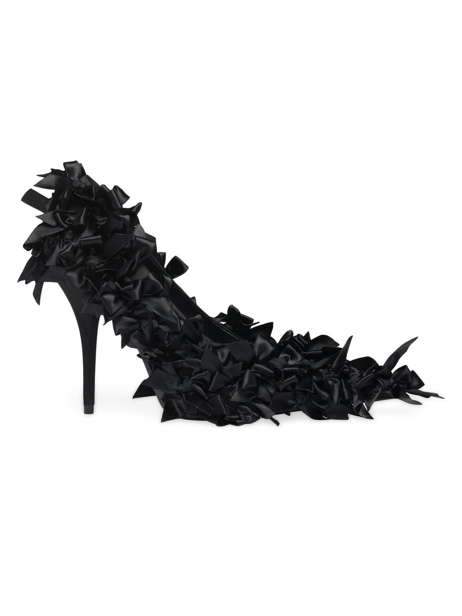パンプス BALENCIAGA LEOPOLD WORN-OUT SATIN PUMPS Balenciaga 70mm Leopold worn-out Satin Pumps | Black