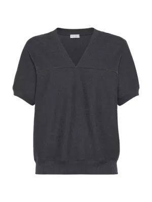 Ribbed Cotton Jersey T-shirt