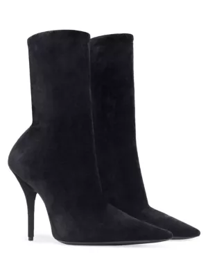 110mm Palm Heel Suede Ankle Boots