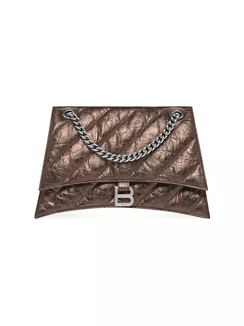Chanel Bronze Metallic Quilted Leather Wallet on Chain Clutch Bag