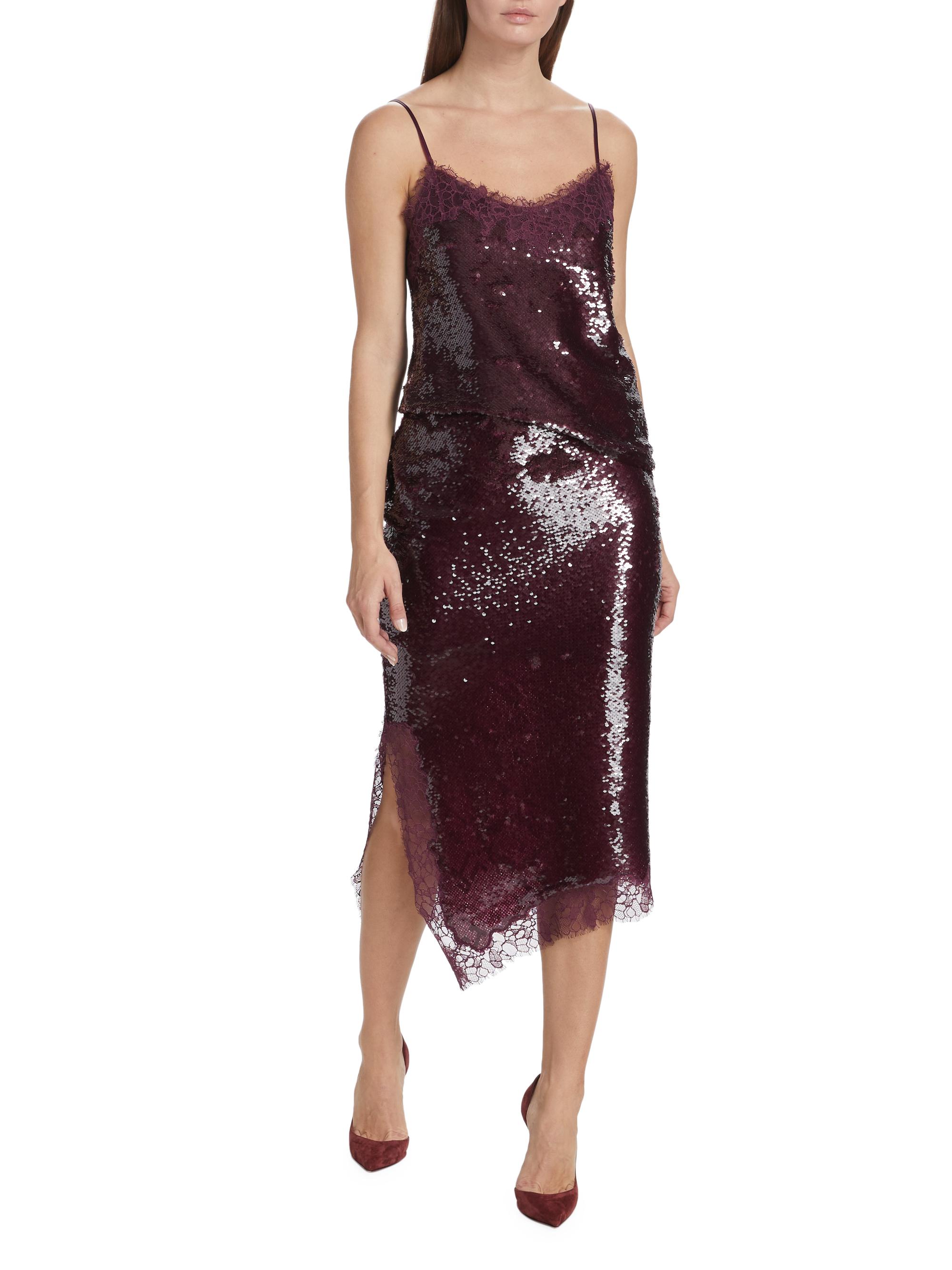 SIMKHAI Amrita Sequined & Lace Midi-Skirt | Saks Fifth Avenue