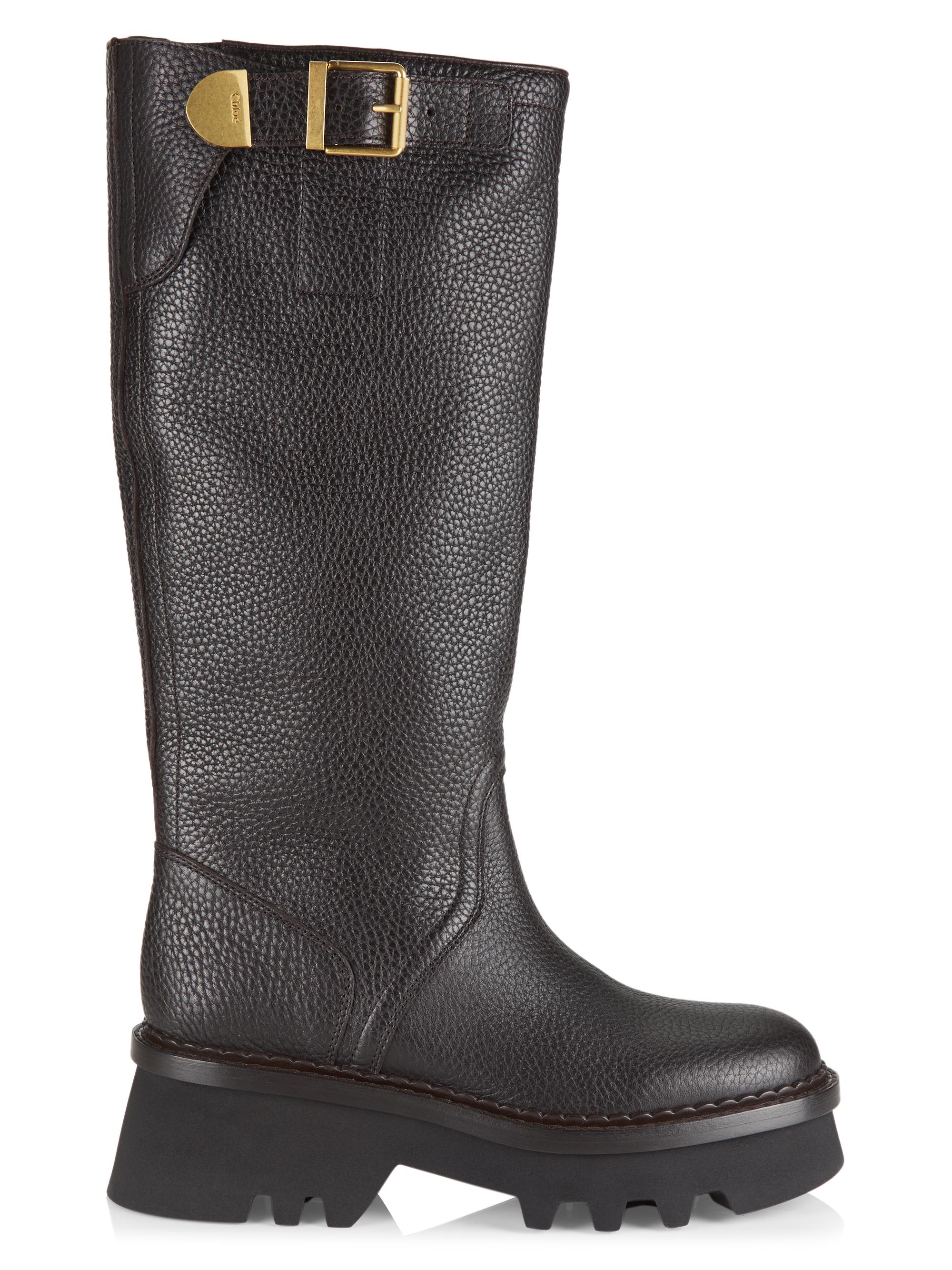 Chloé Owena Pebbled Leather Boots | Saks Fifth Avenue