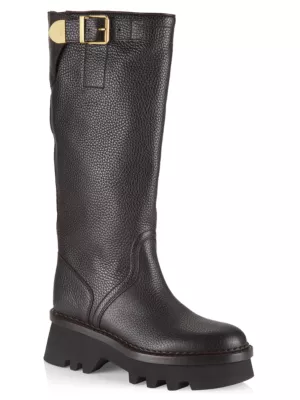 Chloé 70mm knee-high leather boots - Black