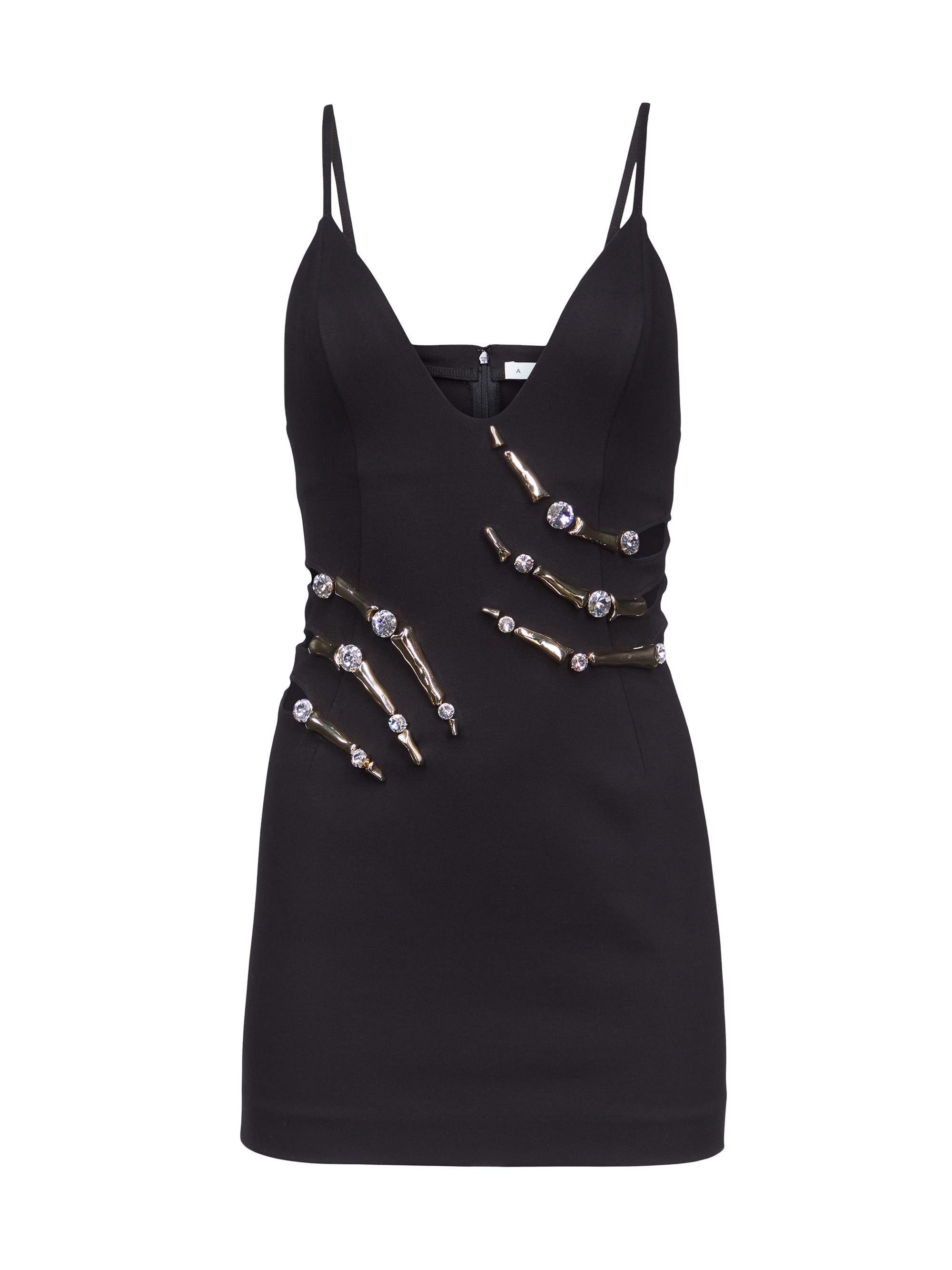 area black claw midi dress Metal & Crystal Minidress FP Vintage 90s City Triangles US Size:24W color heels