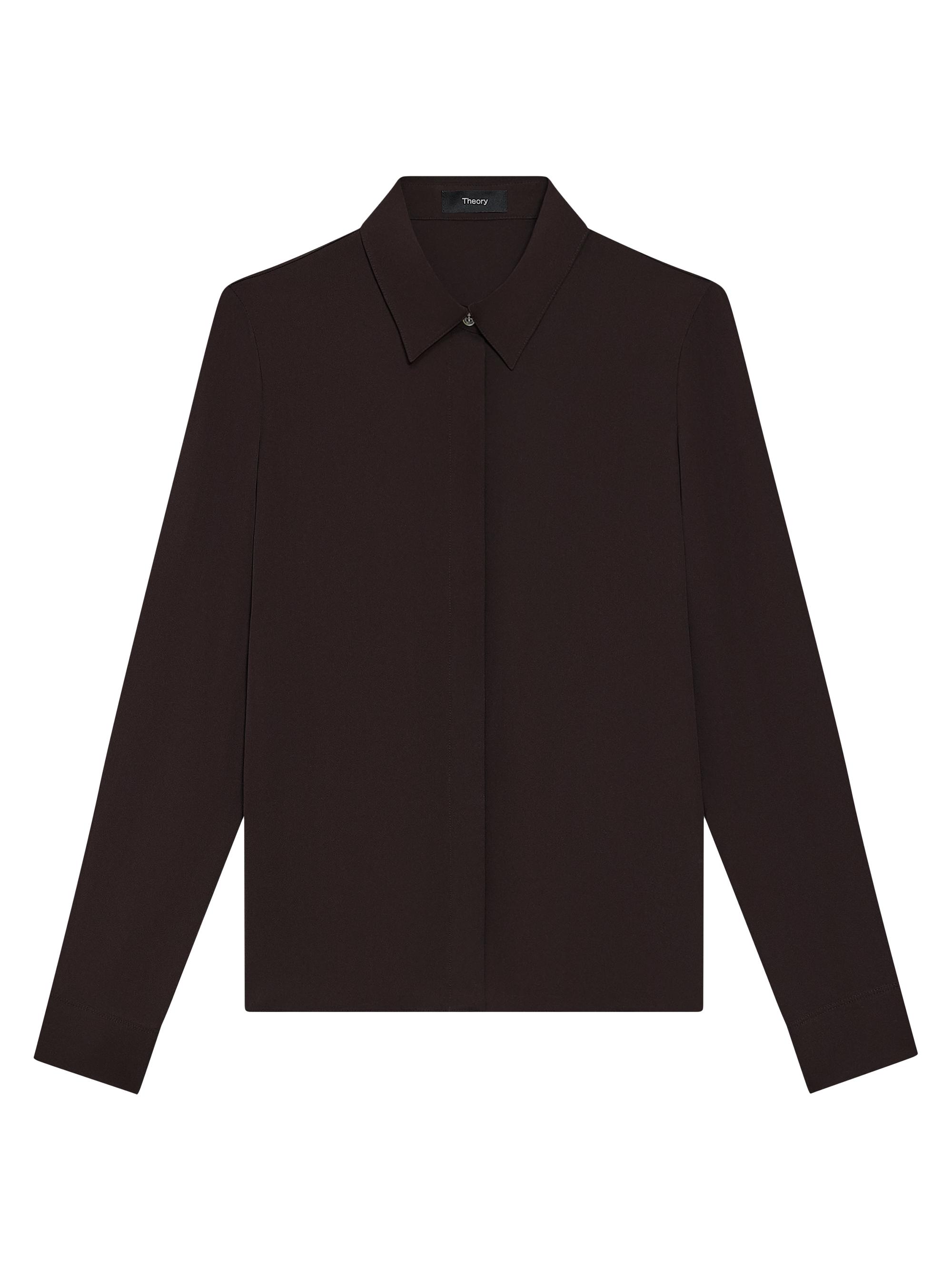 Theory Women's Classic Fitted Silk Shirt - Hickory