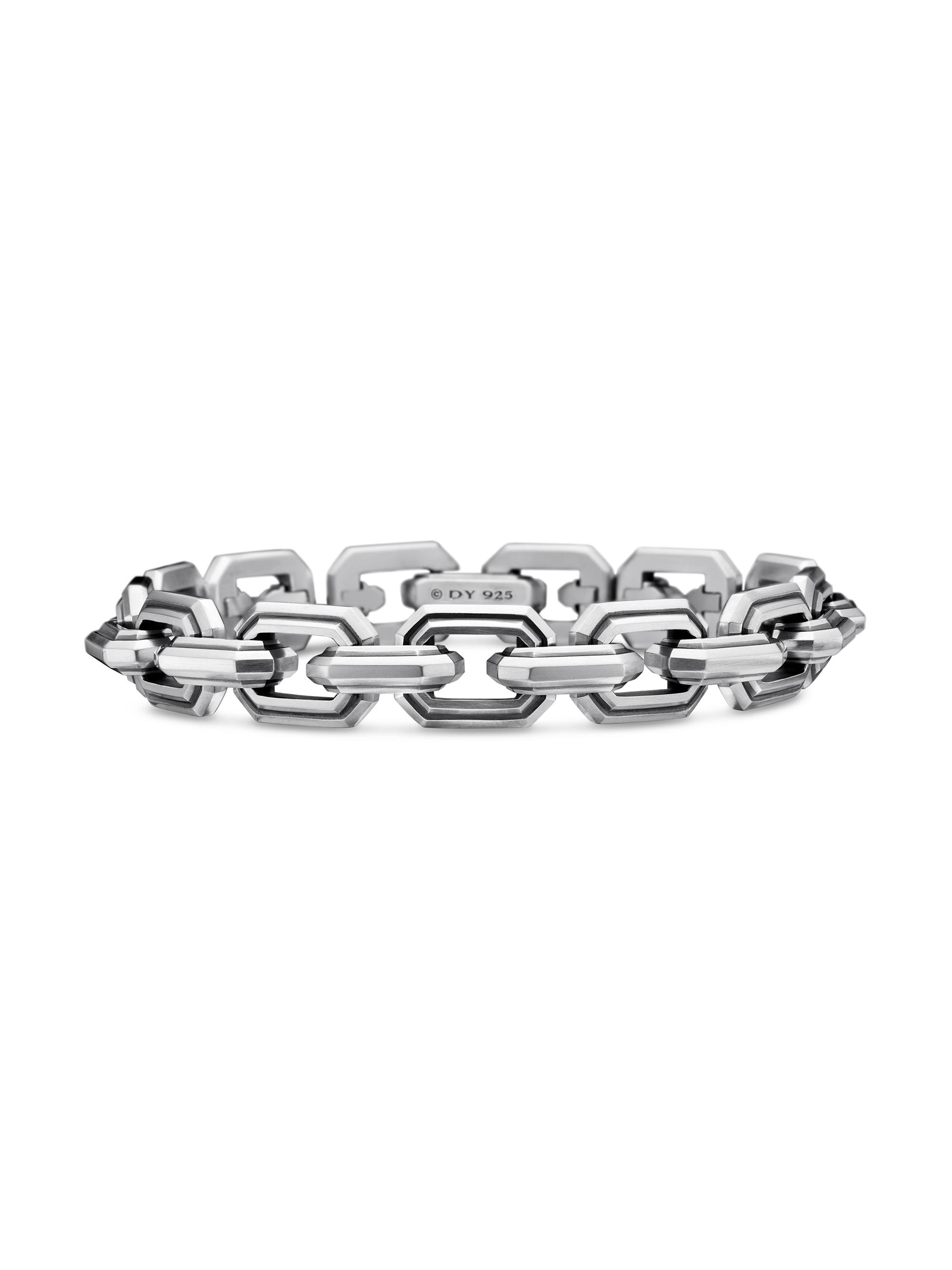 David Yurman Men's Deco Link Bracelet in Sterling Silver, 11mm - Silver