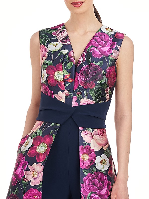 Shop Kay Unger Rene Floral Mikado Walk-Thru Jumpsuit | Saks Shop Kay Unger Rene Floral Mikado Walk-Thru Jumpsuit | Saks