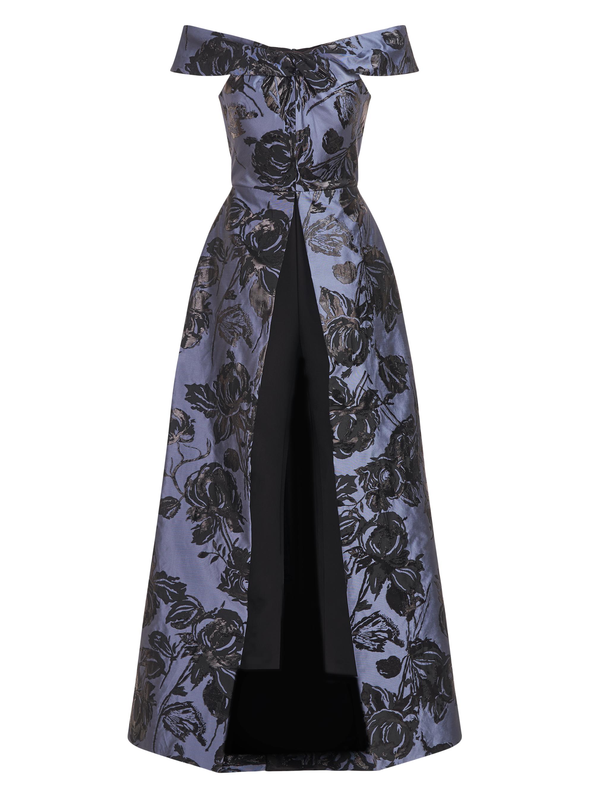 Kay Unger Women's Kiana Floral Walk-Thru Jumpsuit - Cornflower