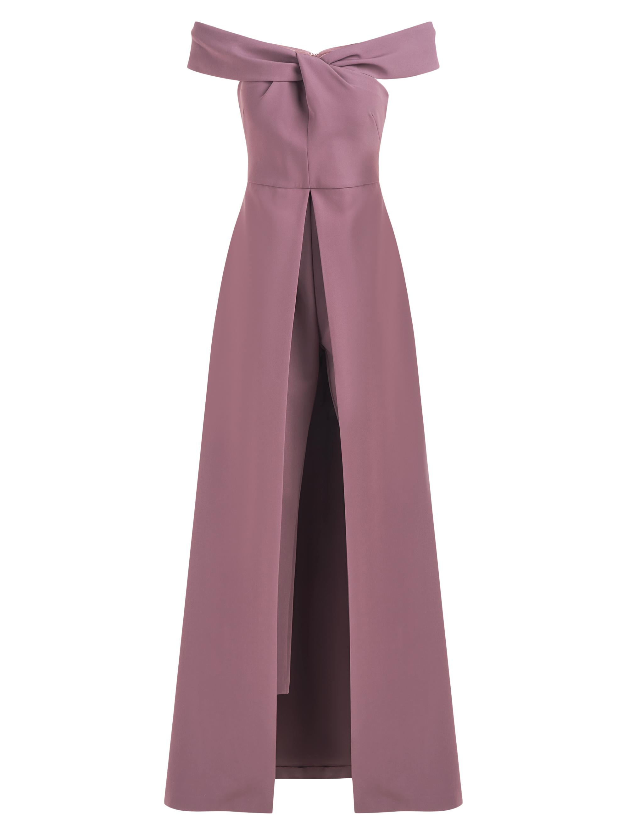 Kay Unger Women's Kiana Crepe Walk-Thru Jumpsuit - Dark Lavender