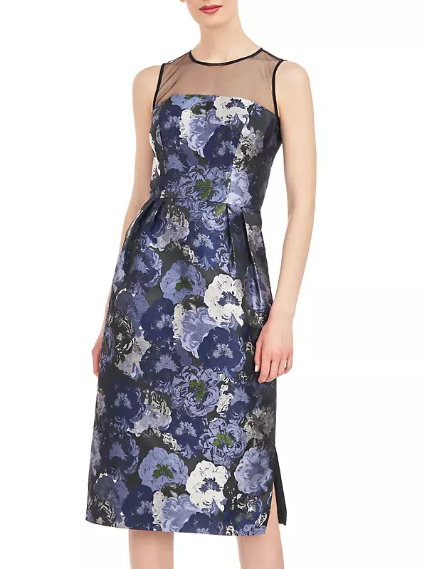 Dottie Floral Jacquard Illusion Midi-Dress