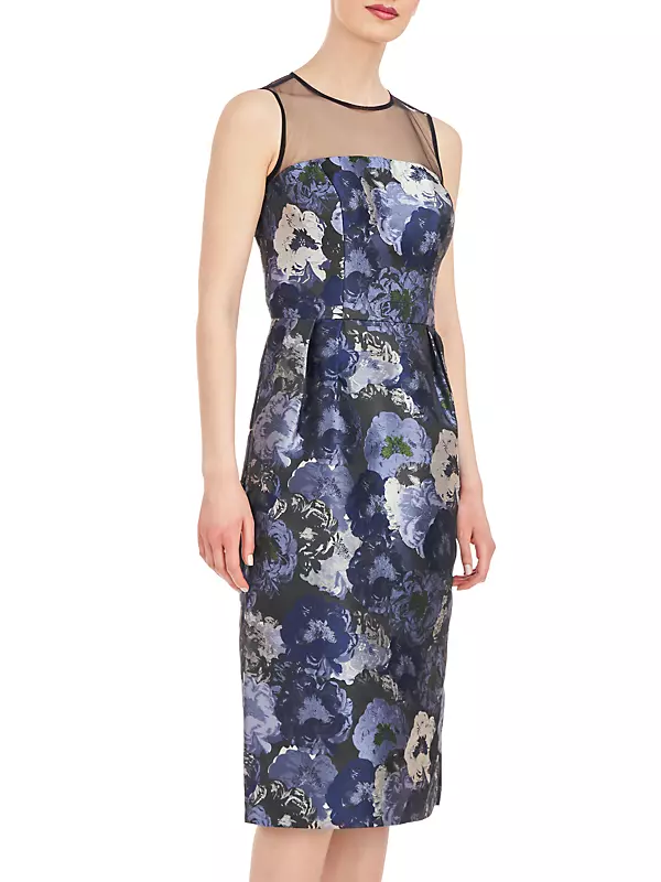 Dottie Floral Jacquard Illusion Midi-Dress