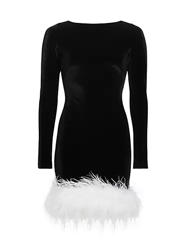 Adler Feather-Trimmed Fitted Minidress