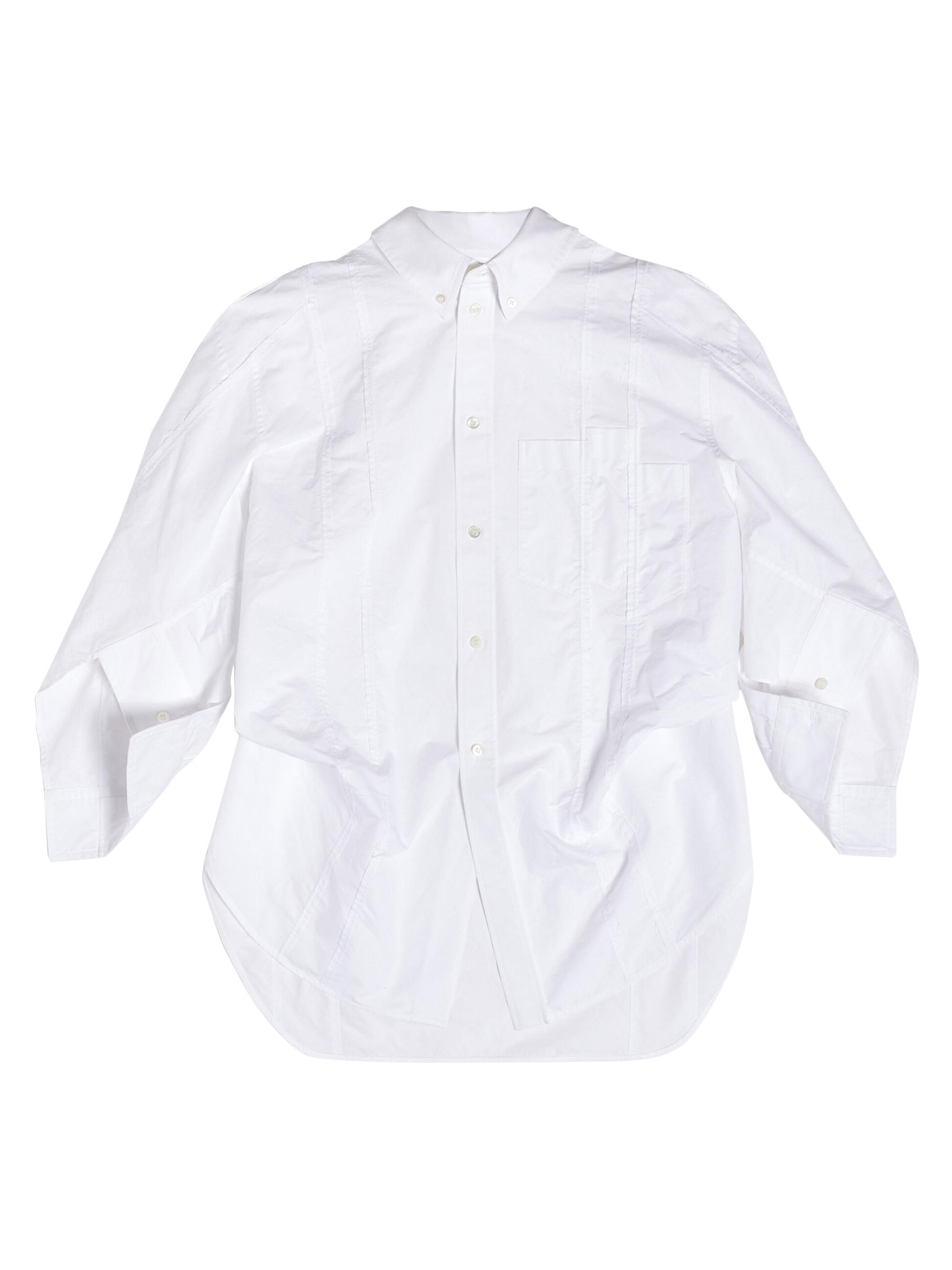 Balenciaga Women's Diy Twisted Sleeve Shirt Large Fit - White