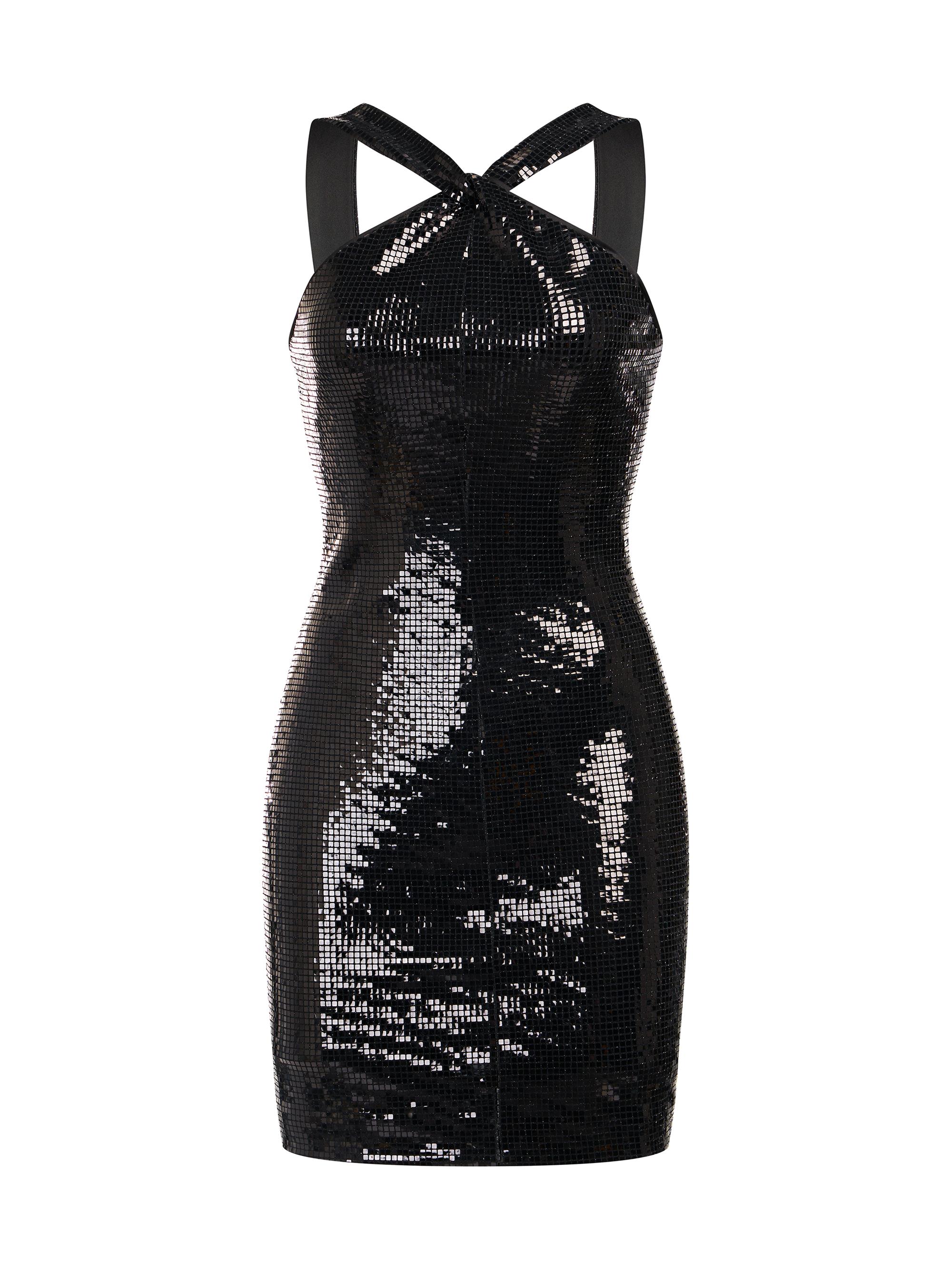 Halston Women's Tobi Square-Sequined Sleeveless Minidress - Black