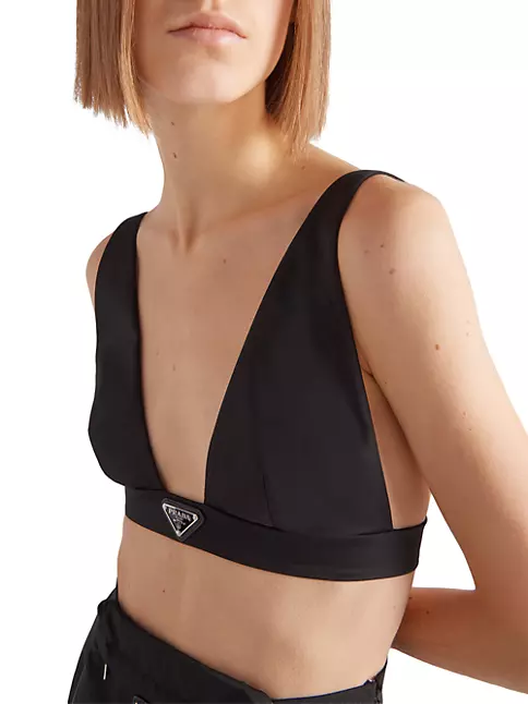 Prada Women's Re-Nylon Bandeau Bra Top - Black - Size 4