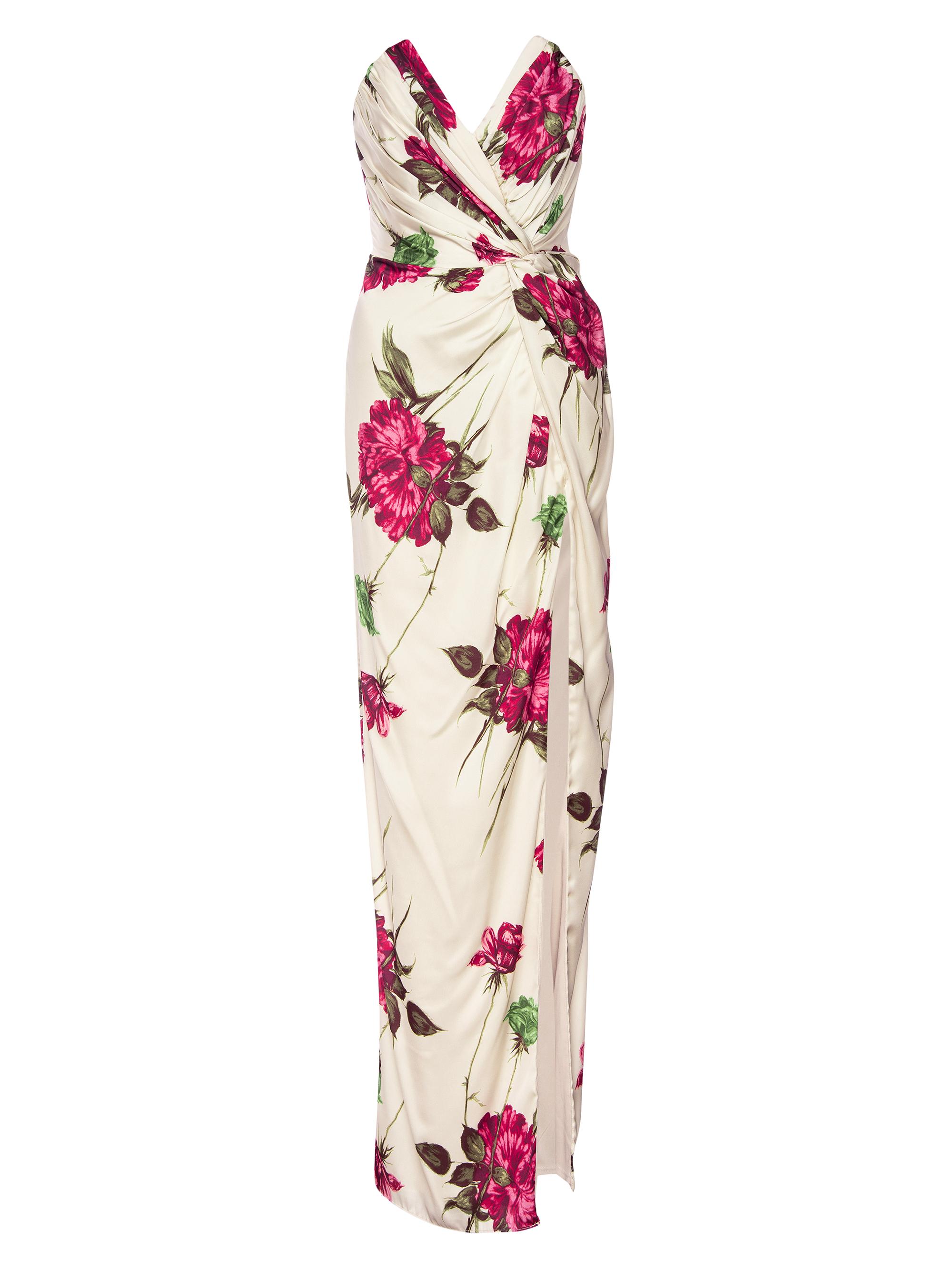 Katie May Women's Finn Floral Knotted Column Gown - Fall Peony