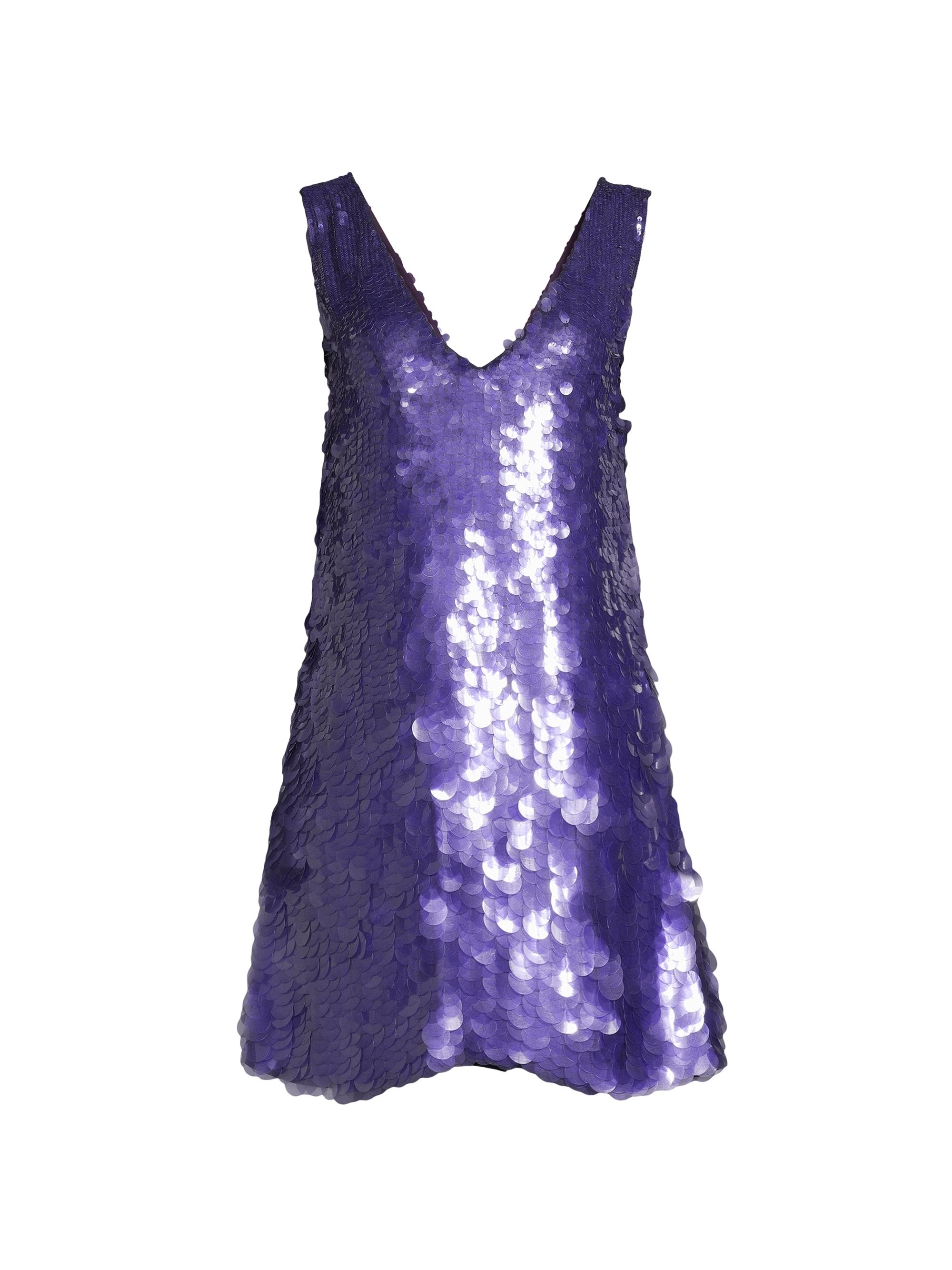 One33 Social Women's Metallic Sequin Minidress - Ultra Violet