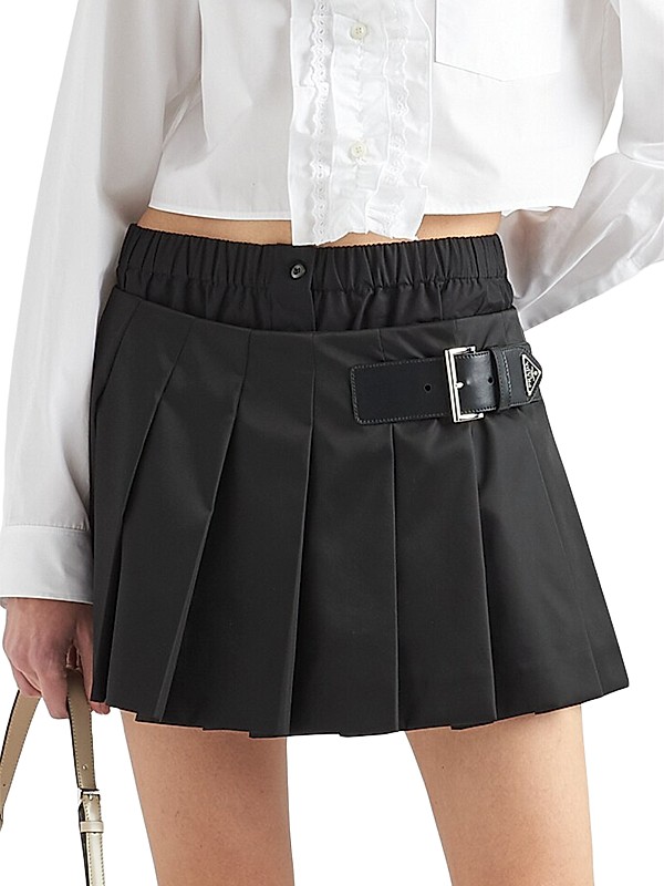 Shop Prada Pleated Re-Nylon Miniskirt | Saks Fifth Avenue Shop Prada Pleated Re-Nylon Miniskirt | Saks Fifth Avenue