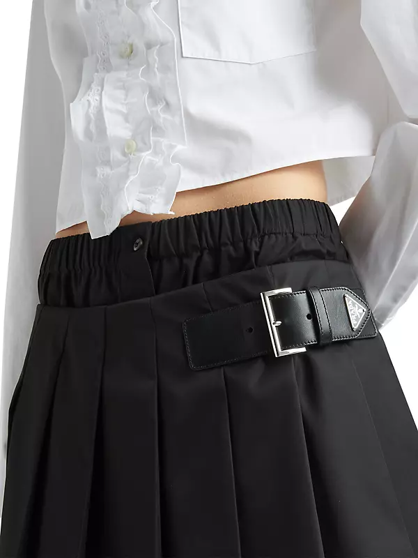 Pleated Re-Nylon Miniskirt