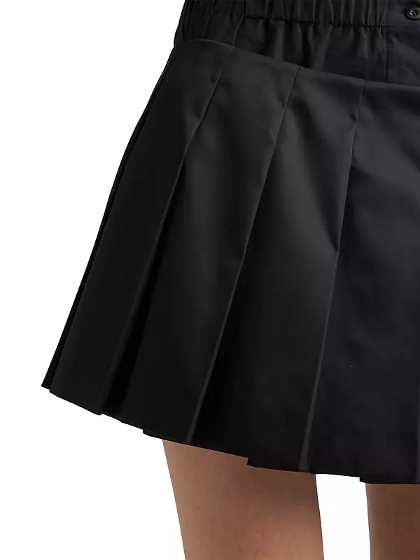 Black Pleated Re-nylon Skirt