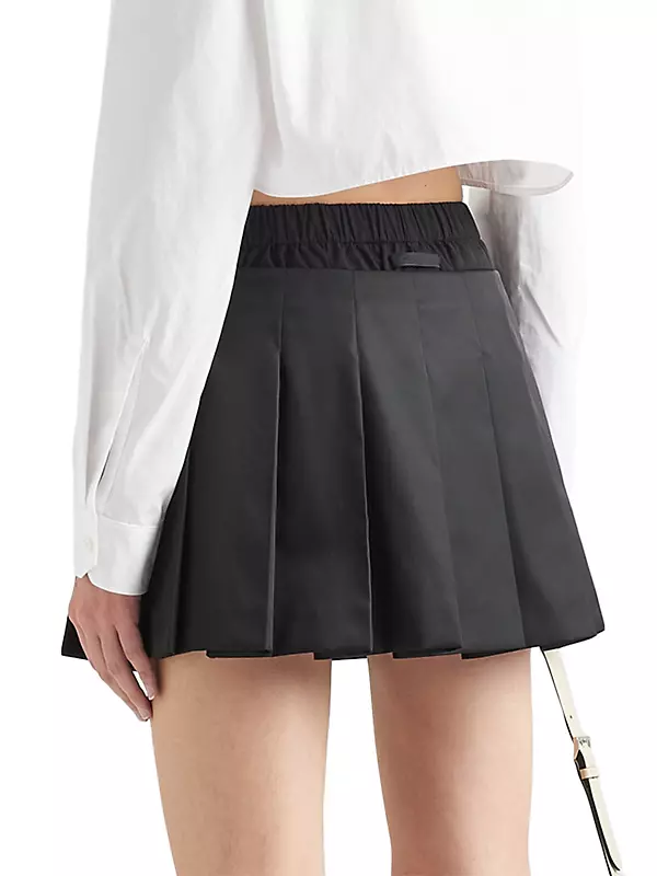 Pleated Re-Nylon Miniskirt