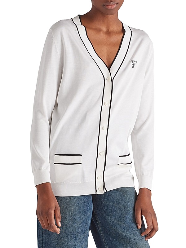 Shop Prada Silk Cardigan | Saks Fifth Avenue Shop Prada Silk Cardigan | Saks Fifth Avenue