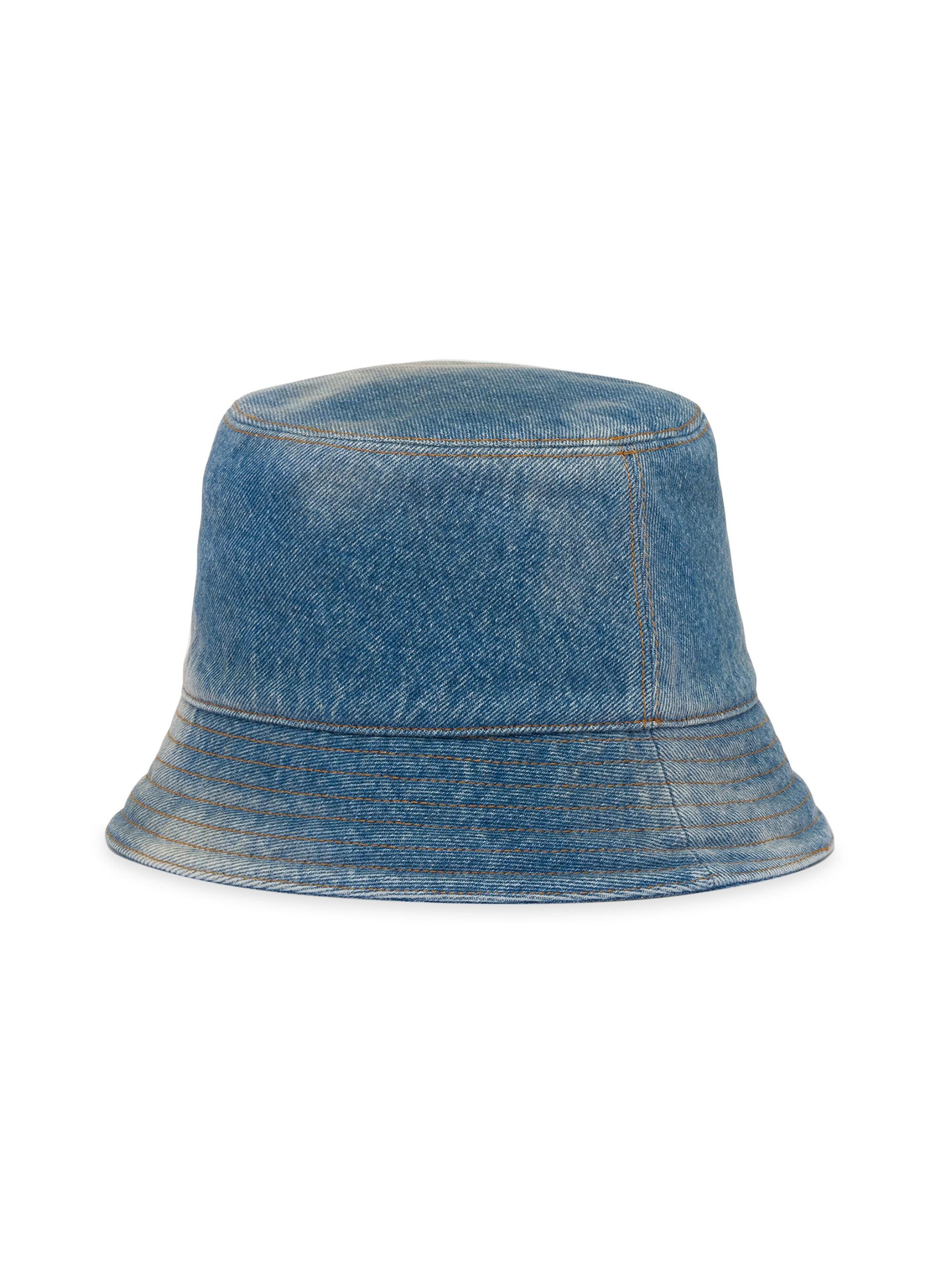 prada バケットハット デニム Navy Denim Bucket Hat | PRADA