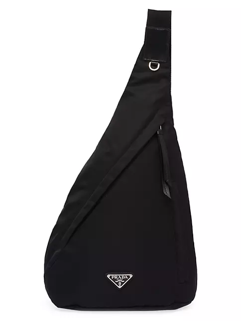 Re Nylon Logo Backpack in Black - Prada