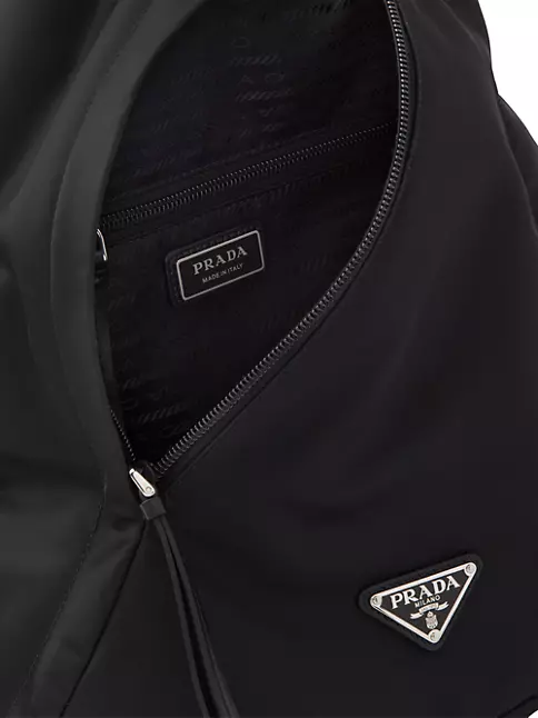 PRADA Milano Double Pocket Leather Backpack Bag Black