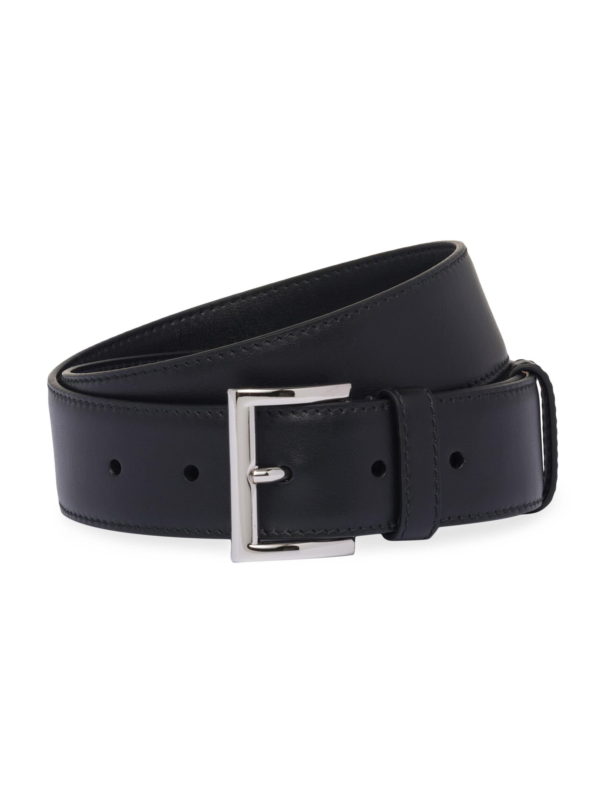 Prada Women's Leather Belt - Black Silver