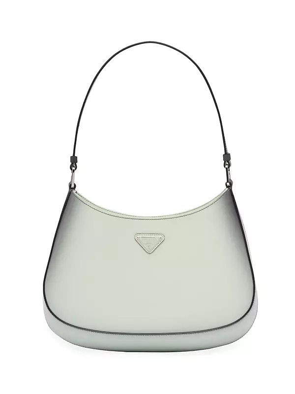 Prada Cleo Brushed Leather Shoulder Bag With Flap in Metallic
