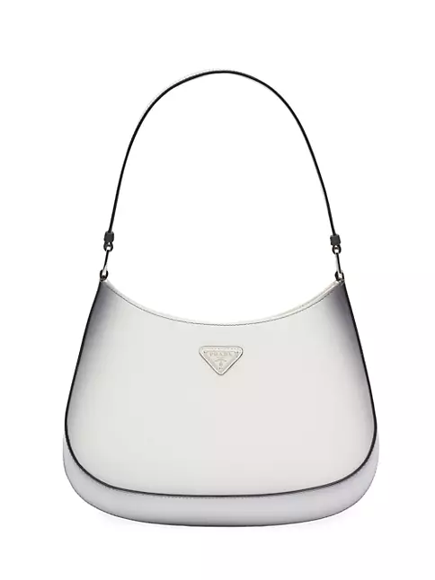 Silver Prada Cleo Brushed Leather Mini Bag